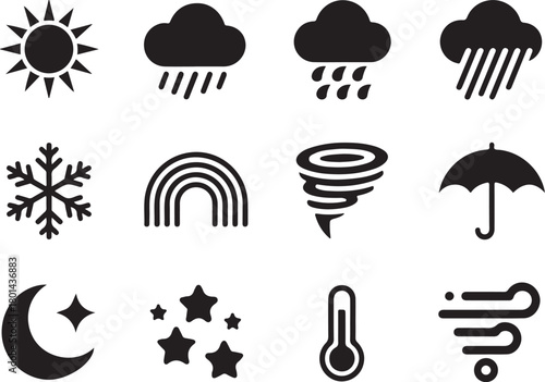 Weather forecast icons for websites and applications