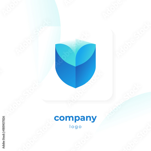 modern blue gradient shield logo