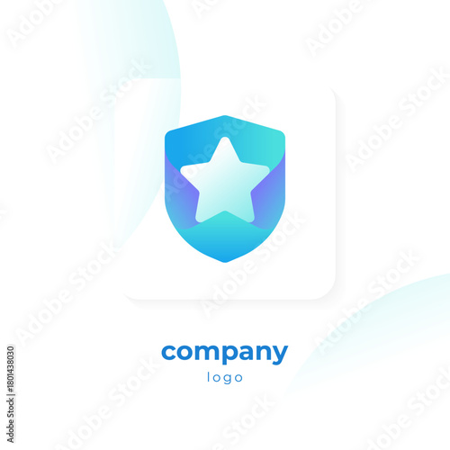 modern blue gradient shield logo