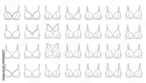 Different types of bras guide illustration vector design