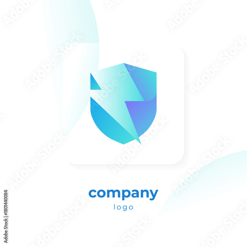 modern blue gradient shield logo