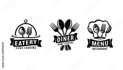 Restaurant eatery diner logo design vector food home cooking