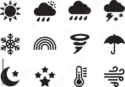 Modern weather icons for forecasts and apps