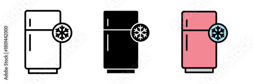 Smart fridge icon a smart fridge, typically depicted as a refrigerator with Wi-Fi, app, or touchscreen symbols, indicating internet-connected features and smart home integration.