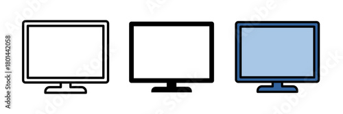 Smart TV icon representing a smart TV, typically shown as a flat-screen television with a Wi-Fi signal, app grid, or remote, symbolizing internet-connected television features.
