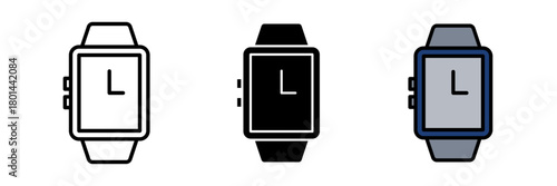 Smartwatch icon representing a smartwatch, typically shown as a wrist-worn digital device with a small screen, symbolizing wearable technology and smart features.