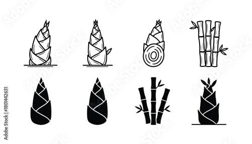 Bamboo shoots vector illustration asian cuisine ingredient art