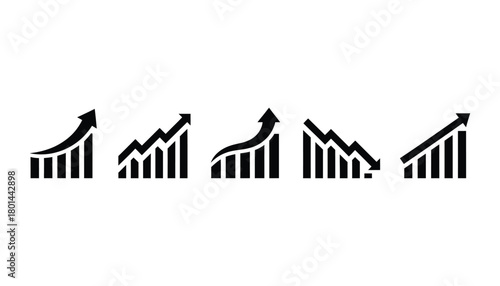 Growth chart stock market business graph financial diagram icon
