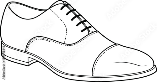 Minimalist Black and White Line Art of Formal Dress Shoe