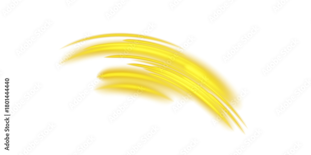 Obraz premium Golden waves of air, dynamic flow and fresh wind PNG, transparent ventilation and filtration effect, modern purification design, concept of speed and technology.