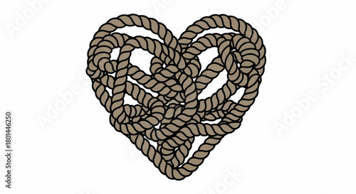 Rope heart shape with transparent background