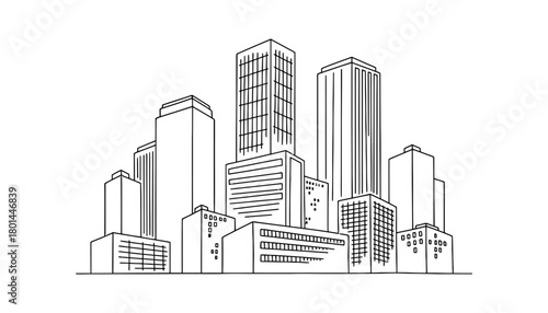 Cityscape drawing skyline illustration architectural design