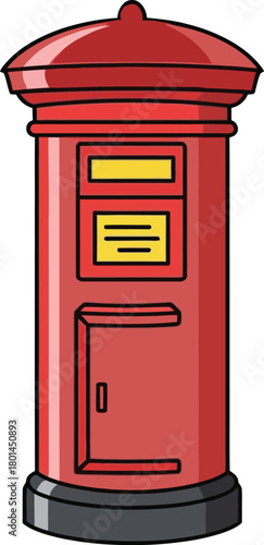 Red mailbox collection isolated on white background