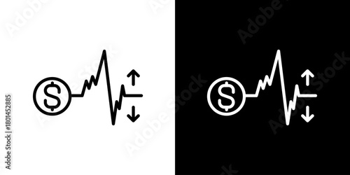 Dynamic Financial Market Trends Line Icon Illustrating Economic Fluctuations and Business Performance Analytics for Investment Strategy
