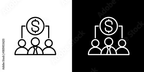 Collaborative Financial Success Icon Representing Shared Investment, Team Funding, and Collective Profit Distribution for Business Growth