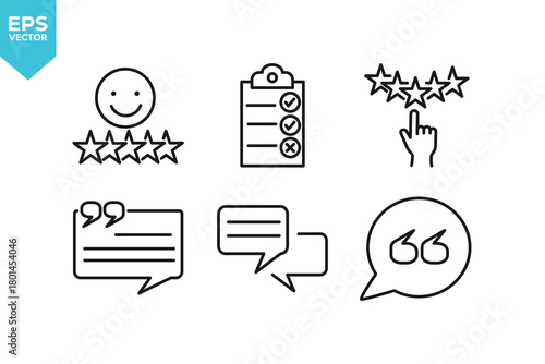 Set of line icons Testimonial. Outline icons collection stock illustration