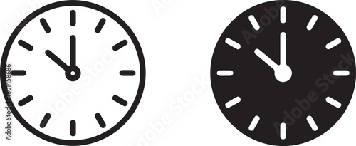 Two contrasting clock icons illustrate eleven o'clock, showing the passage of time transparent background