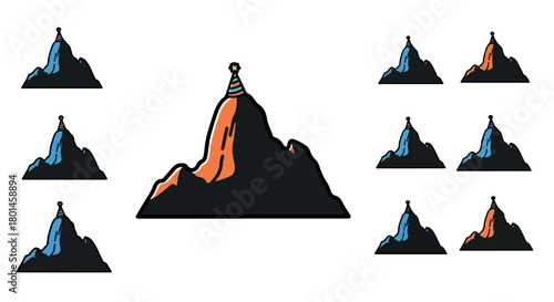 Mountain peaks with transparent background