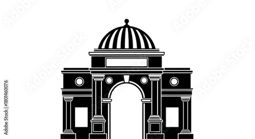 Stylish black and white archway design, perfect for logo creation