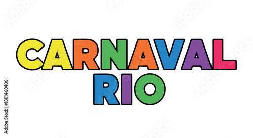Carnival Rio lettering colorful typography celebration