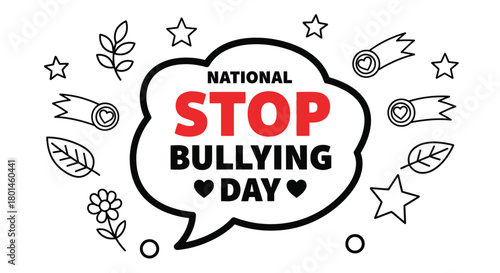 Promote kindness with National Stop Bullying Day vector graphic