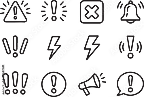 Alerts, warnings, notifications icons and symbols collection
