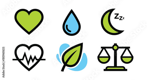 Promote your wellness brand with these health and well-being icons