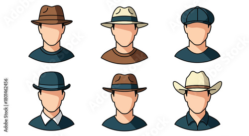 Dress your faceless character with a collection of stylish hats