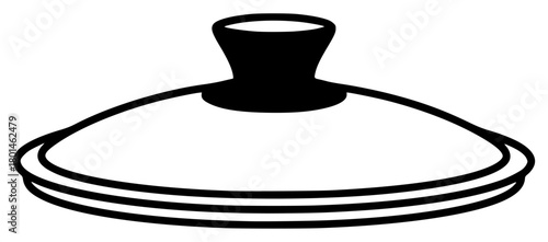 A black and white silhouette of a top hat with a circular base, black, blanket, icon, illustration, lid, liquid, pancake, against transparent background