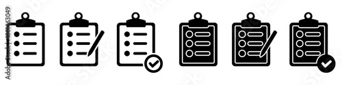 Checklist icon vector set. Check illustration sign collection. verification symbol. report logo.