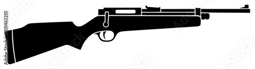 A black and white silhouette of a rifle, black, flat, gun, handgun, icon, illustration, machine gun, profile, rifle, shotgun, toy gun, weapon, against transparent background