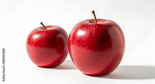 Two red apples isolated on white background