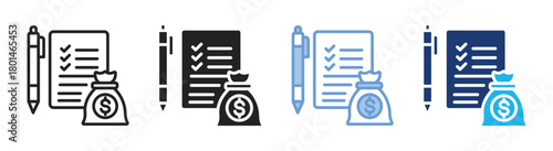 Loan icon set multiple style collection