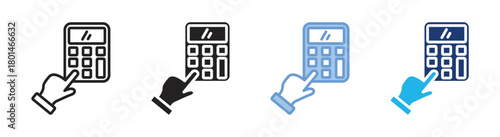 Calculator icon set multiple style collection