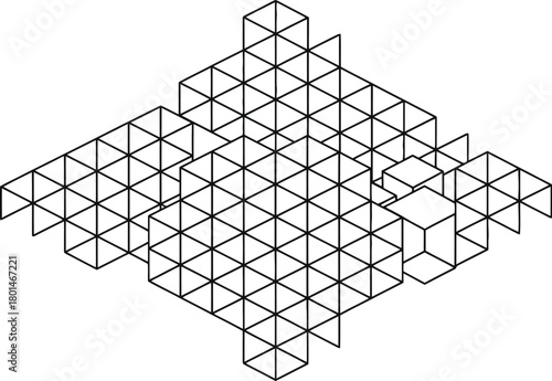 Isometric grid pattern receding into perspective
