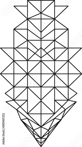 Isometric grid pattern receding into perspective