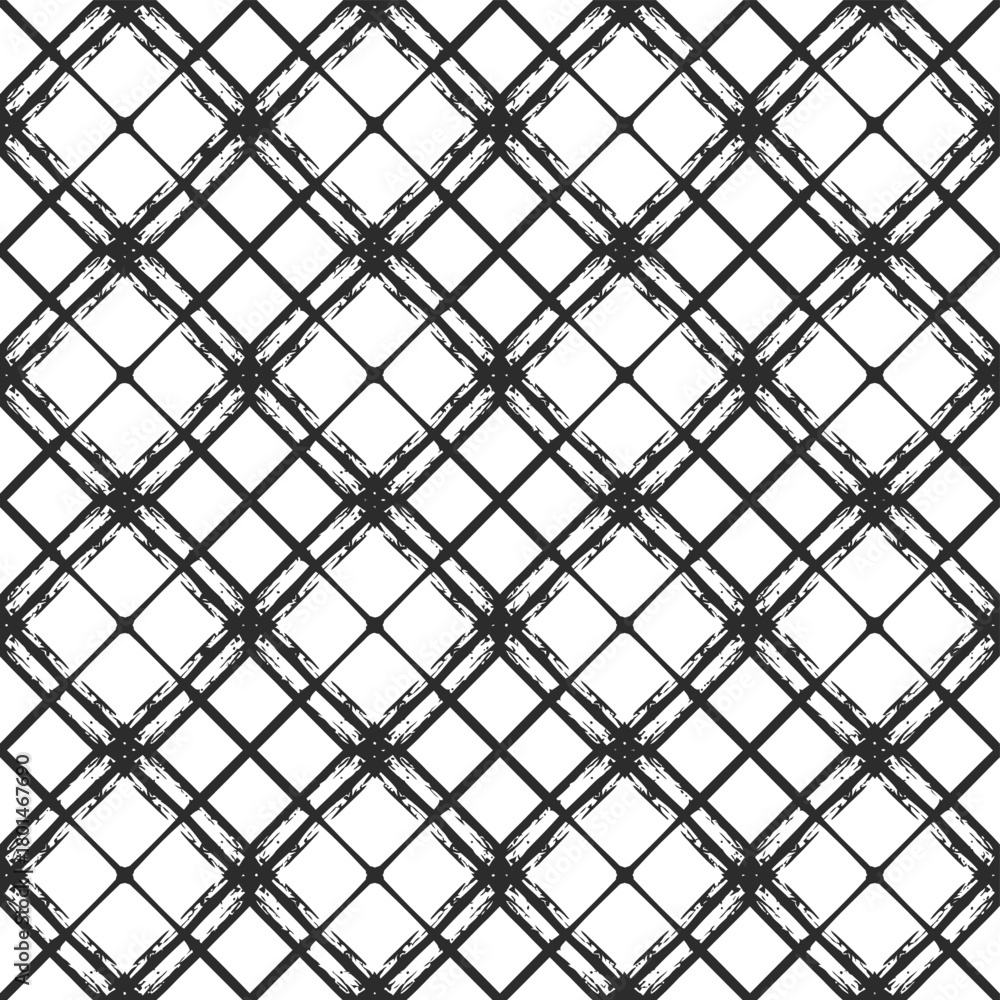 Fototapeta premium Crosshatch grid texture, diagonal silhouette vector design