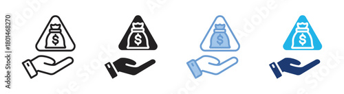 Risk icon set multiple style collection