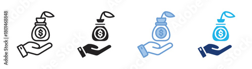 Funding icon set multiple style collection