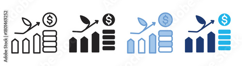 Capital icon set multiple style collection