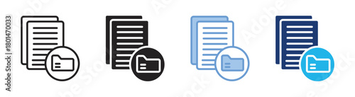 Documentation icon set multiple style collection