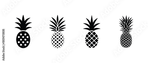 Minimal pineapple on a white background