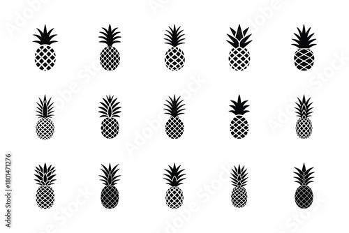 Vector pineapple pattern isolated on white background
