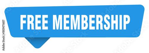 free membership sticker. free membership blue sign isolated on transpatent background