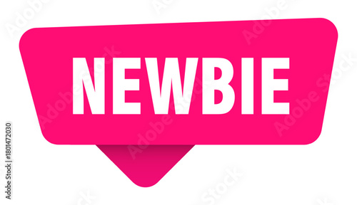 newbie magenta sticker isolated on transpatent background. newbie sign