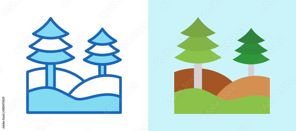 Fototapeta premium Hills multistyle icon