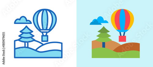 Hot Air Balloon multistyle icon