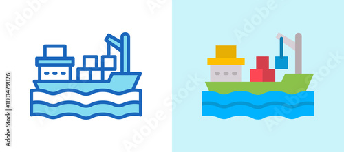 Cargo Ship multistyle icon
