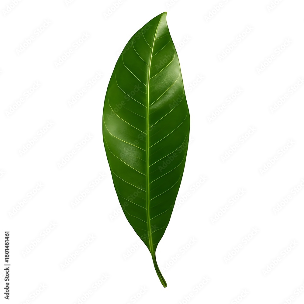 Obraz premium Green leaf isolated on a white background