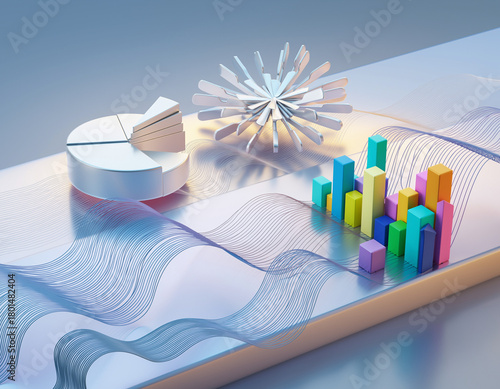 Abstract Dynamic Data Visualization and Infographic Concept